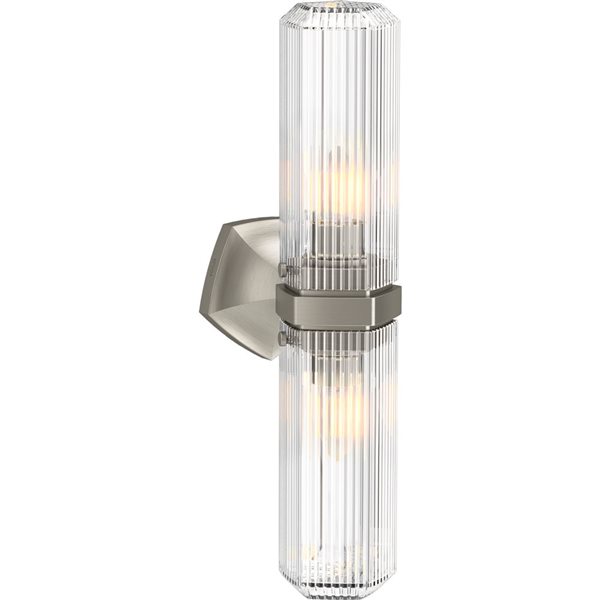 KOHLER Occasion 5-in W 2-Light Modern Linear Brushed Nickel Wall Sconce