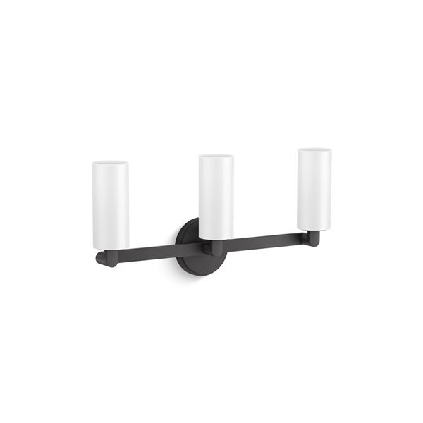 KOHLER Crue 22-in W 3-Light Modern Matte Black Wall Sconce