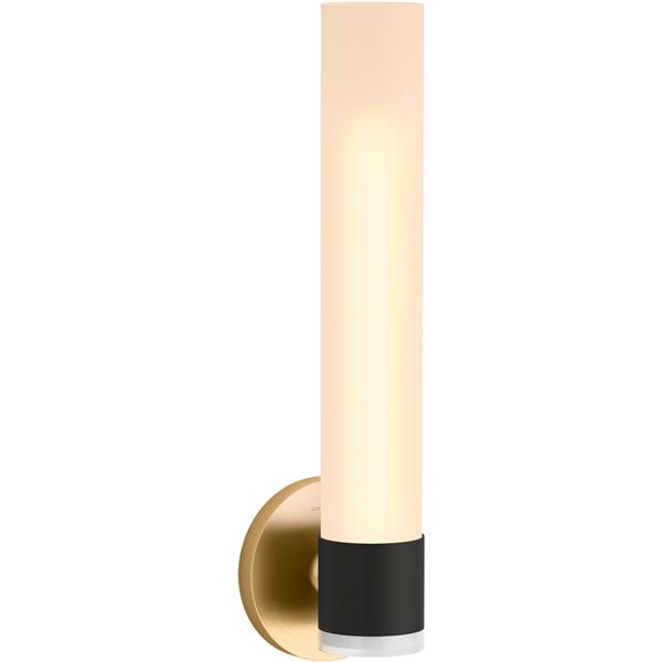 KOHLER Purist 4.75-in W 1-Light Modern Black and Brass Wall Sconce