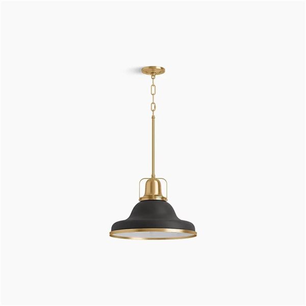 KOHLER Hauksbee 1-Light 18-in Pendant w/ Double Domed Shade and ...