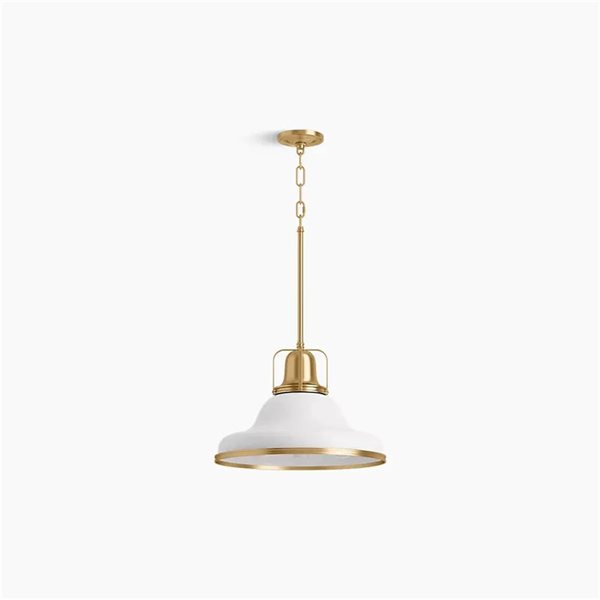 KOHLER Hauksbee 1-Light 18-in Pendant w/ Double Domed Shade and ...