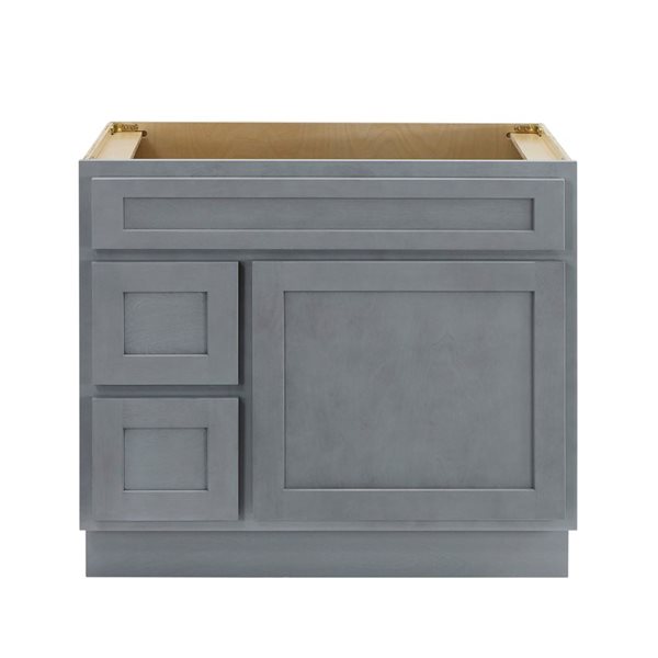 36 W X 32.5-In H 2-Left Drawer Freestanding Bathroom Vanity Cabinet Only - Silver, Silver/Tan