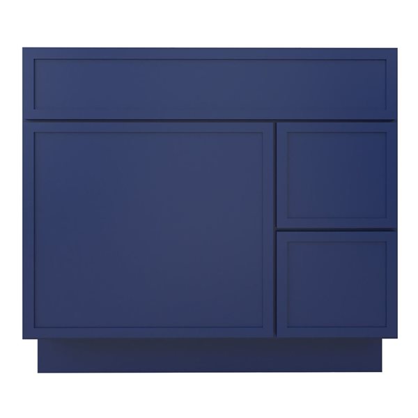 36 W X 32.5-In H 2-Right Drawer Freestanding Bathroom Vanity Cabinet Only - Blue, Blue/Tan
