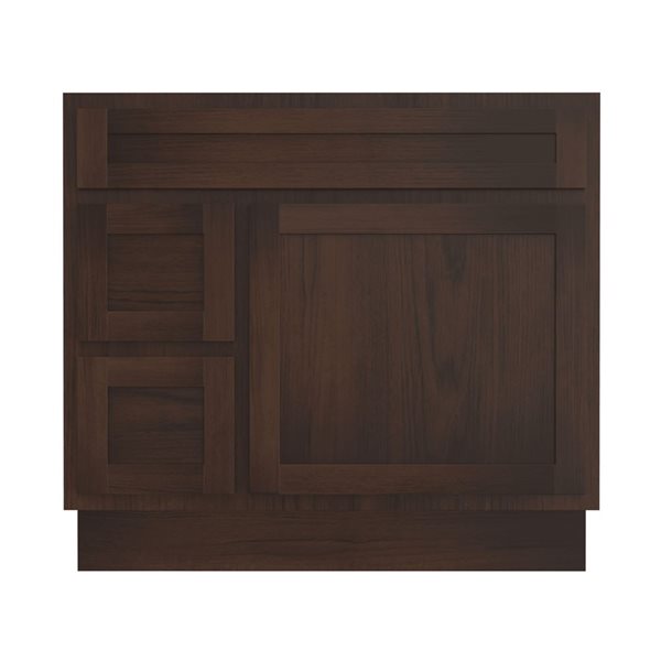 Vanity Art 36 W x 32.5-in H 2-Left Drawer Freestanding Bathroom Vanity Cabinet Only - Brown