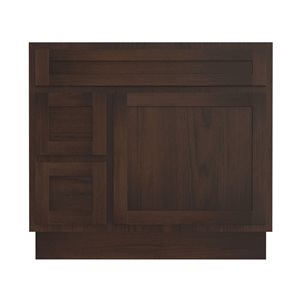 Vanity Art 36 W x 32.5-in H 2-Left Drawer Freestanding Bathroom Vanity Cabinet Only - Brown