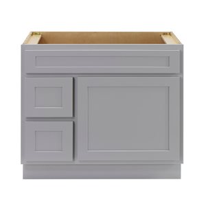 Vanity Art 36 W x 32.5-in H 2-Left Drawer Freestanding Bathroom Vanity Cabinet Only - Grey