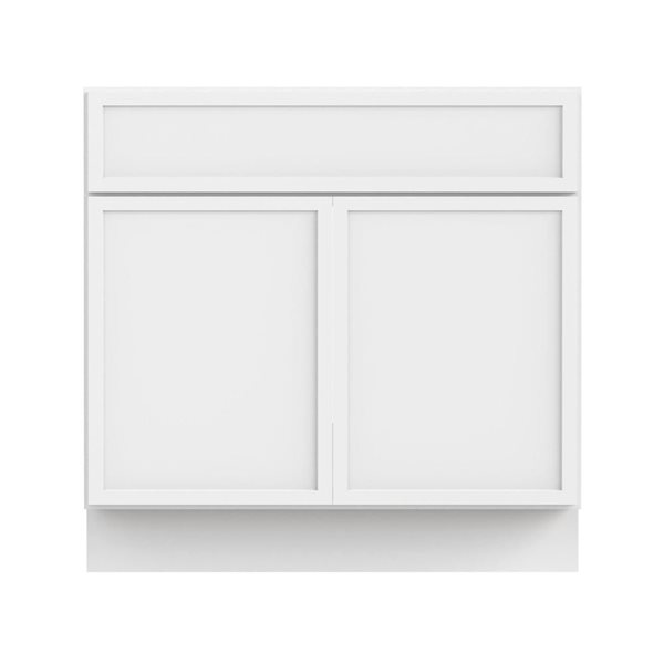 33 W X 32.5-In H 2-Door Freestanding Bathroom Vanity Cabinet Only - White, White/Tan