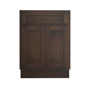 Meuble-lavabo autoportant de salle de bains à 2 portes de Vanity Art 24 l. x 32,5 po h. sans comptoir, brun