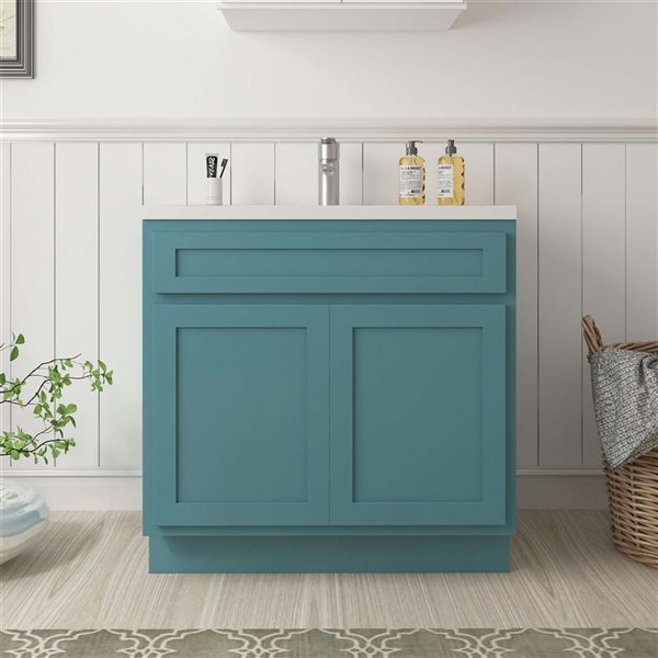 Vanity Art 30 W x 32.5-in H 2-Door Freestanding Bathroom Vanity Cabinet Only - Sea Green