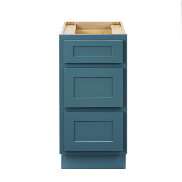 15 W X 32.5-In H 3-Drawer Freestanding Bathroom Cabinet Only - Sea Green, Green/Tan