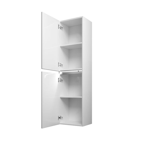Vanity Art 16 W x 12 D x 59-in H Wall-Mounted Linen Cabinet w/ Adjustable Shelves - White
