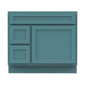 Vanity Art 36 W x 32.5-in H 2-Left Drawer Freestanding Bathroom Vanity Cabinet Only - Sea Green