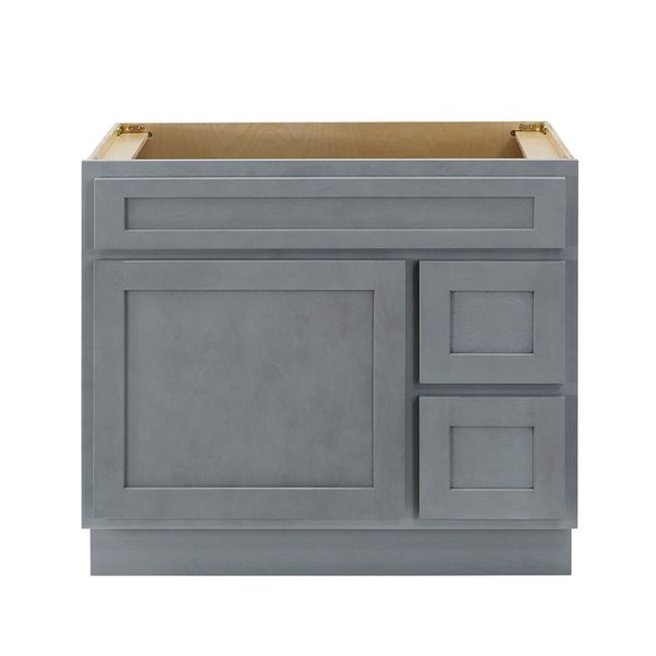 Vanity Art 36 W x 32.5-in H 2-Right Drawer Freestanding Bathroom Vanity Cabinet Only - Silver