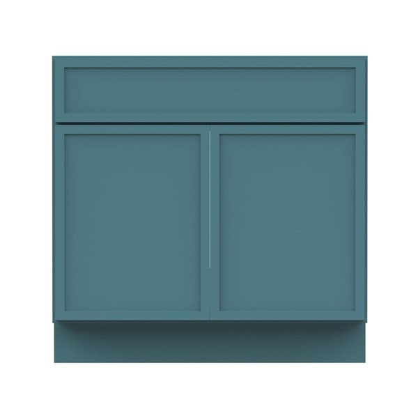 33 W X 32.5-In H 2-Door Freestanding Bathroom Vanity Cabinet Only - Sea Green, Green/Tan