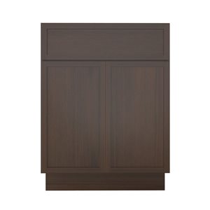Vanity Art 24 W x 32.5-in H 2-Door Freestanding Bathroom Vanity Cabinet Only - Brown