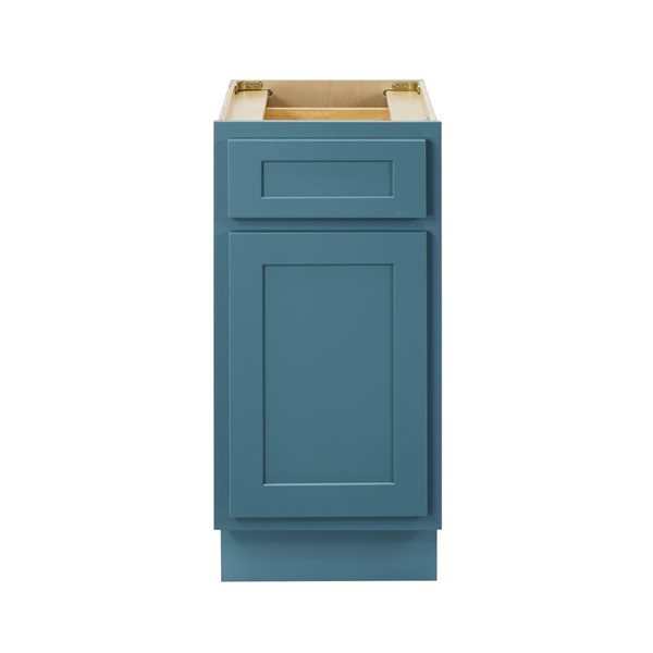 15 W X 32.5-In H 1-Drawer/1-Door Freestanding Bathroom Cabinet Only - Sea Green, Green/Tan