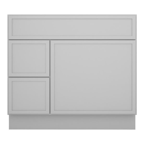 36 W X 32.5-In H 2-Left Drawer Freestanding Bathroom Vanity Cabinet Only - Grey, Grey/Tan