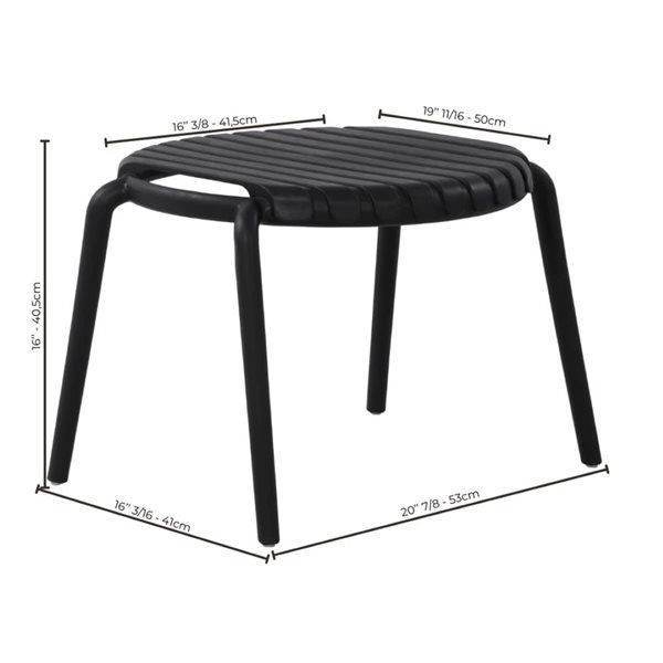 Corriveau Essentials Summer Round Side Table 20-in in Plastic - Black