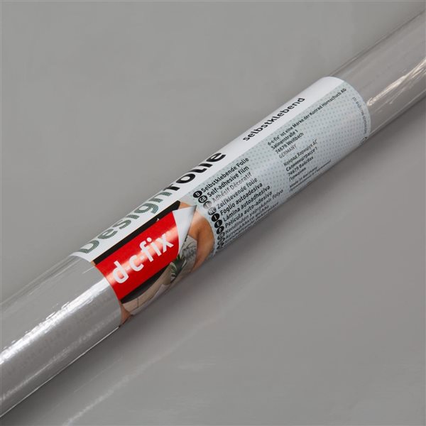 D-C-Fix Self-Adhesive Décor Vinyl Film of 26 x 78-in - Glossy Grey