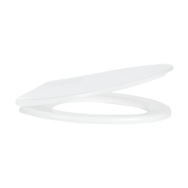 Transform Deluxe White Elongated Front Closed Toilet Seat with Slow-Close Hinges