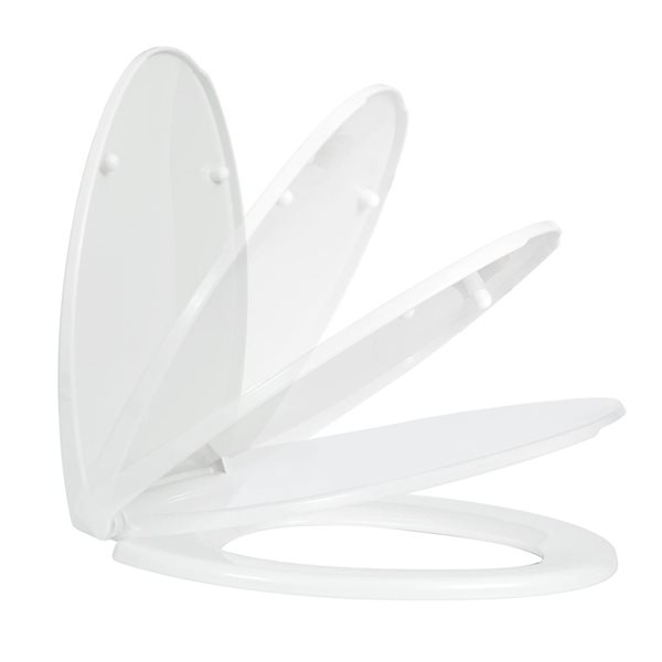Transform Deluxe White Elongated Front Closed Toilet Seat with Slow-Close Hinges