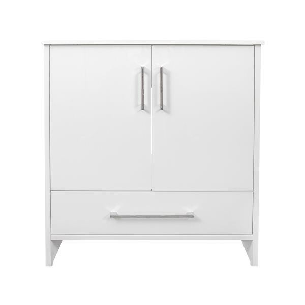 PRESENZA SCOTTY 30-in Bathroom Vanity in White with White Engineered Stone Countertop and Undermount Ceramic Sink