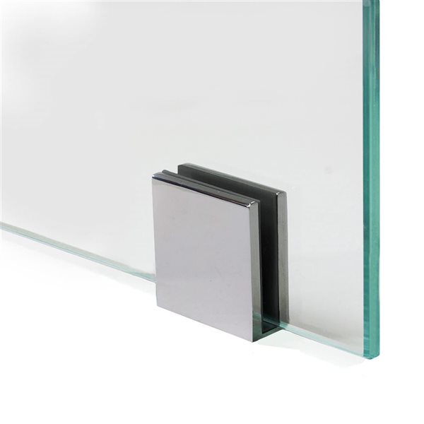 Turin Rosita 44 W x 80-in H Clear Frameless Fixed Shower Glass Panel w/ Chrome Edge