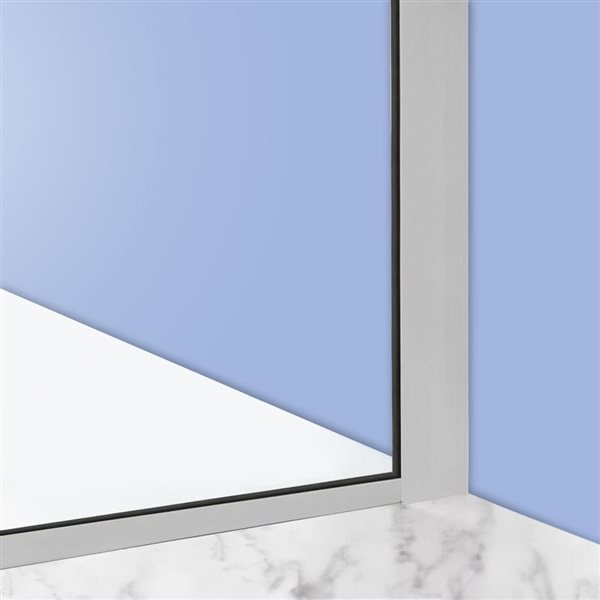 Turin Rosita 44 W x 80-in H Clear Frameless Fixed Shower Glass Panel w/ Chrome Edge