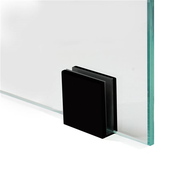 Turin Rosita 42 W x 80-in H Clear Frameless Fixed Shower Glass Panel w/ Black Edge