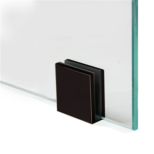 Turin Rosita 42 W x 80-in H Clear Frameless Fixed Shower Glass Panel w/ Oil Rubbed Bronze Edge