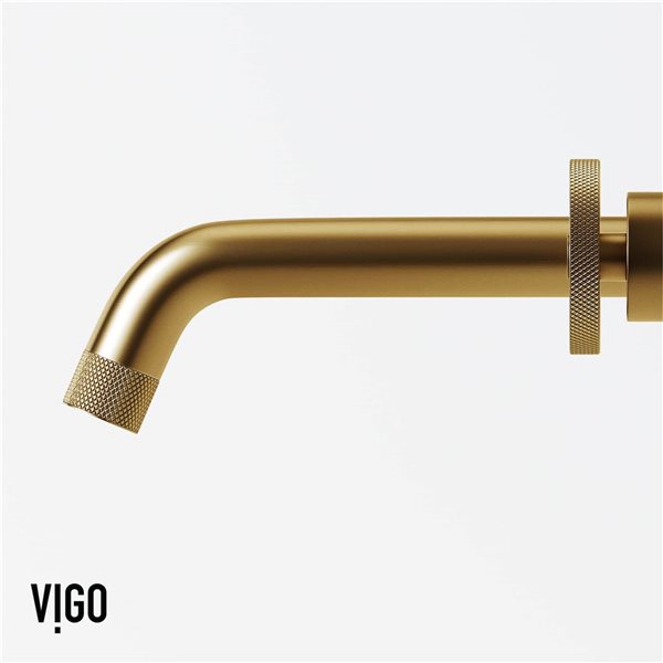 VIGO Glass&nbsp;18-in L x&nbsp;13-in W Rectangle Black Vessel Bathroom Sink with Wall-Mount Faucet/Drain - Matte Gold