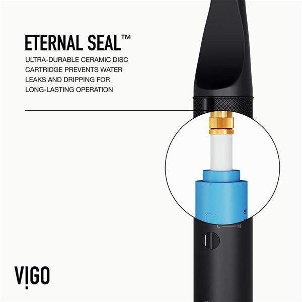 VIGO Jewel Touchless 15-in Single Handle Pull-Out Kitchen Faucet - Matte Black