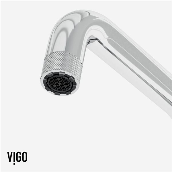 VIGO Cass&nbsp;13-in H Single-Handle High-Arc Widespread Bridge Kitchen Faucet with Pull-Out Side Sprayer - Chrome