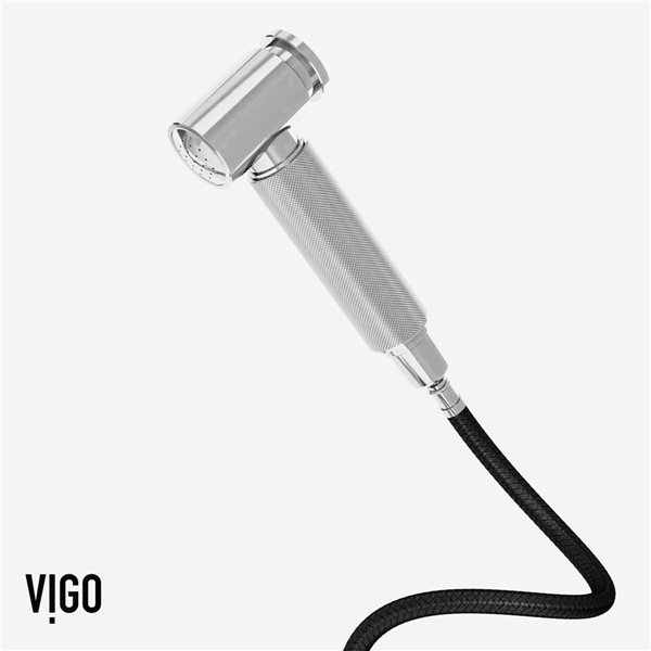 VIGO Cass&nbsp;13-in H Single-Handle High-Arc Widespread Bridge Kitchen Faucet with Pull-Out Side Sprayer - Chrome