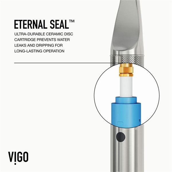 VIGO Jewel Touchless 15-in Single Handle Pull-Out Kitchen Faucet - Stainless Steel