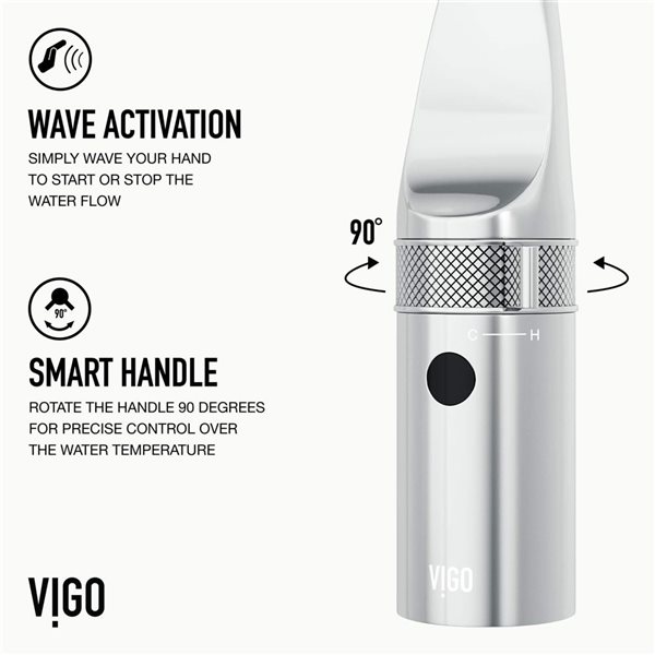 VIGO Jewel Pull-Out Kitchen Faucet 15-in with Touchless Sensor and One Handle - Chrome