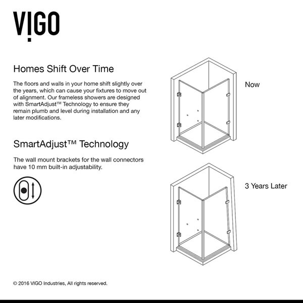 VIGO Pacifica&nbsp;48-in D x&nbsp;36-in W x&nbsp;79-in H Frameless Brushed Nickel Hinged Shower Enclosure w/ Clear Glass and Base