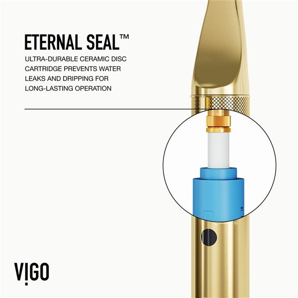 VIGO Jewel Touchless 15-in Single Handle Pull-Out Kitchen Faucet - Matte Brushed Gold