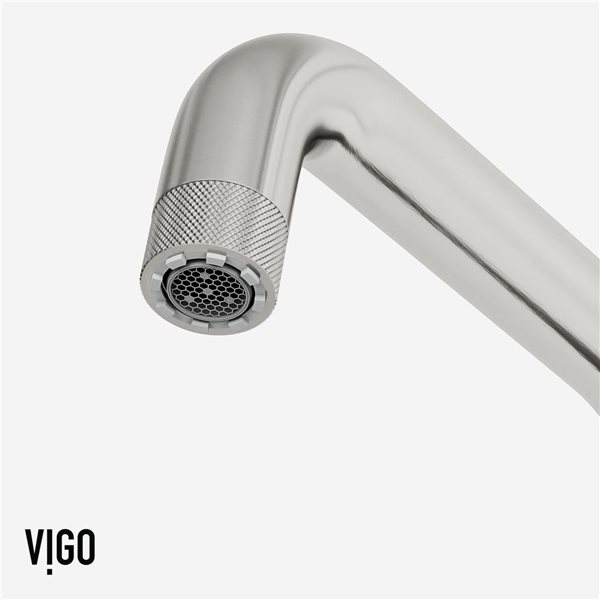 VIGO Cass&nbsp;13-in H One-Handle High-Arc Widespread Bridge Kitchen Faucet with Pull-Out Side Sprayer - Stainless Steel