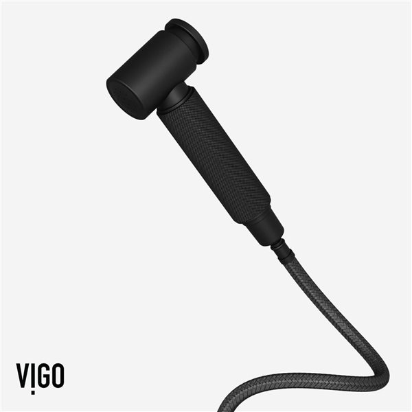VIGO Cass&nbsp;13-in H Single-Handle High-Arc Widespread Bridge Kitchen Faucet with Pull-Out Side Sprayer - Matte Black