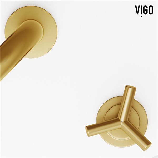VIGO Jewel&nbsp;9-in H Two-Handle Bathroom Widespread Faucet - Matte Brushed Gold