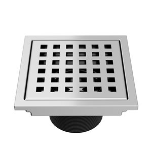 Drain de douche carré Elan de VIGO 4 po large, chrome