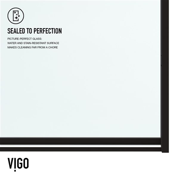VIGO Meridian&nbsp;60-in W x&nbsp;74-in H Matte Black Hinged Shower Door with Clear Grid Glass