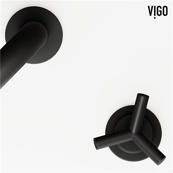 VIGO Jewel&nbsp;9-in H Two-Handle Bathroom Widespread Faucet - Matte Black