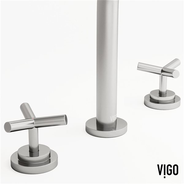 VIGO Jewel&nbsp;9-in H Two-Handle Bathroom Widespread Faucet - Brushed Nickel