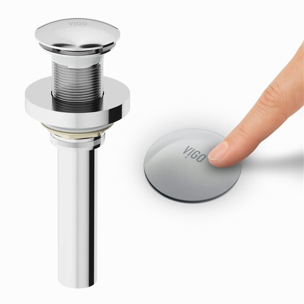 1.75-In W Vessel Bathroom Sink Pop-Up Drain And Mounting Ring - Chrome