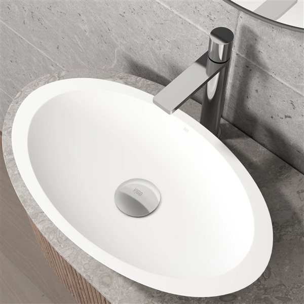 VIGO&nbsp;1.75-in W Vessel Bathroom Sink Pop-Up Drain and Mounting Ring - Chrome