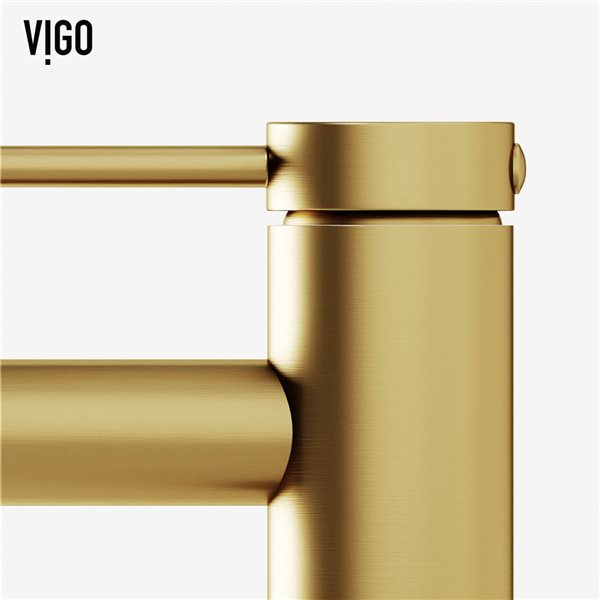 VIGO Jewel&nbsp;6-in H Single Handle One-Hole Bathroom Faucet - Matte Brushed Gold