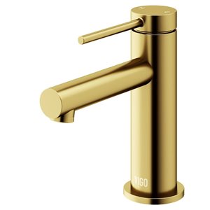 VIGO Jewel Matte Brushed Gold Single Handle Single Hole Bathroom Sink Faucet