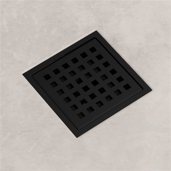VIGO Elan Matte Black Square Shower Drain